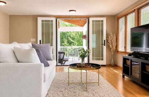 Beulah Apartment | Second floor unit close to downtown Beulah & Crystal Lake for year-round fun!
