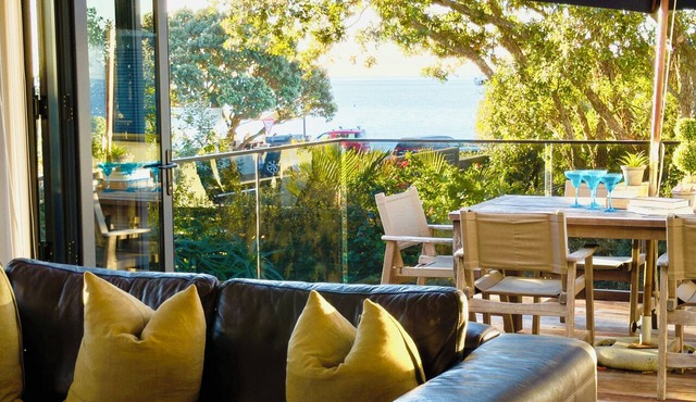 All day sun house with metres away from the golden sands of Onetangi Beach.