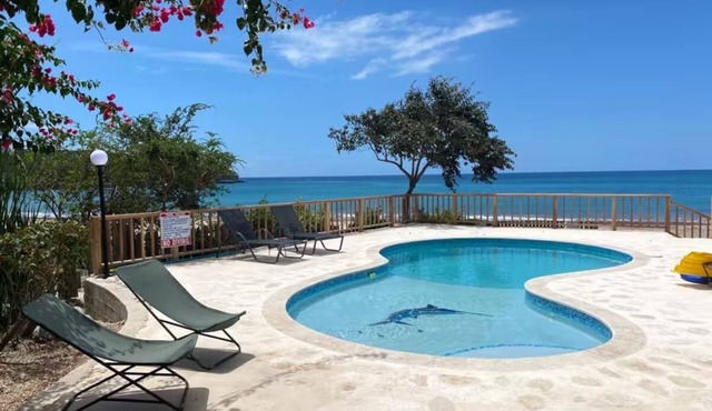 Blue Marlin, 4BR beach front villa, Great Bay, Treasure Beach w/Gym & Pickleball