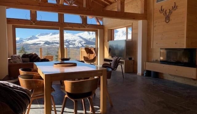 Chalet, view panoramic, fireplace or stove, tv, 160m², Les Arcs