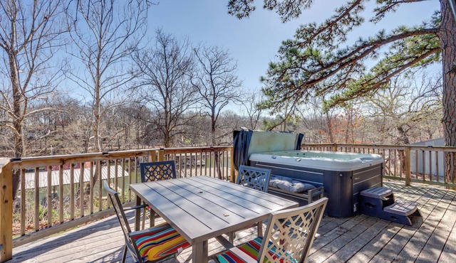 Deck & Boat Dock: Lakefront Cabin in Eucha!
