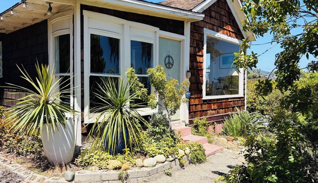 Lillie’s Oceanview RUSTIC Boho Surf Cottage Steps to the beach & fun!