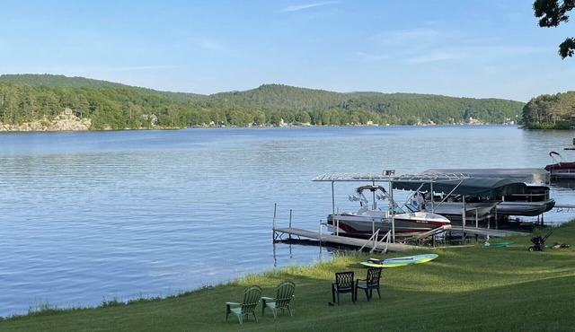 Waterfront Chalet with expansive views of lake & mountains.